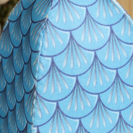 Set for a bath with a print "Water Dragon": a hat, slippers, rug, blue, p. 41-43-1