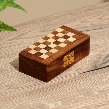 Chess pockets, board 12.5x12.5 cm, tree shisham-3