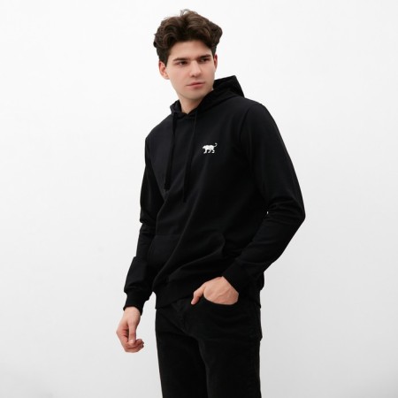 Men's sweatshirt with a hood Mist Men’s Casual Size 56, black-3