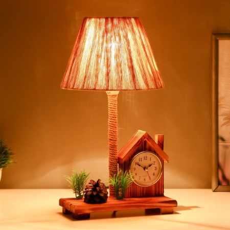 Table lamp with a clock "House" E14 15W 19x18x35 cm-1