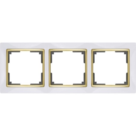 Frame for 3 posts WL03-FRAME-03-WHITE-GD, Color Gold, White