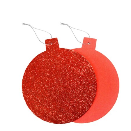 The basis for creativity is the Christmas tree decoration "Shar" set of 6 pcs., Size 1 pcs: 15.5 × 14cm, red color