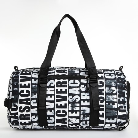 Sports bag with lightning, 2 pockets, long belt, black/white color-1