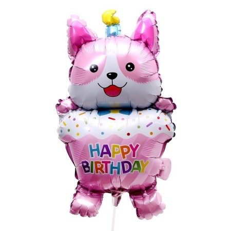 Foil ball 17 "Sweet Corgi", pink