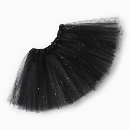 Children's skirt kaftan "shine" black, length 30 cm