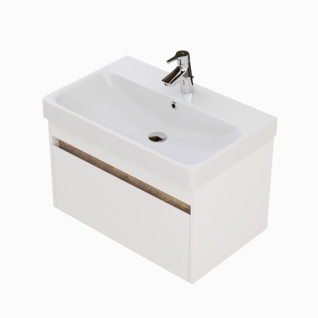 Tumba under the Aquaton sink Marty, 70 cm, white color, oak endgrain-4