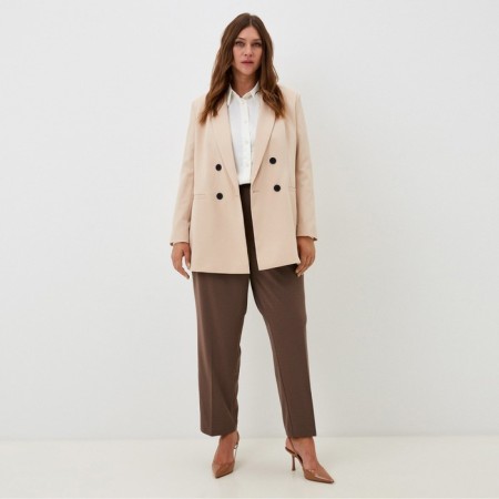 Jacket women's double-breasted Mist Plus-Size, r.52, beige-1