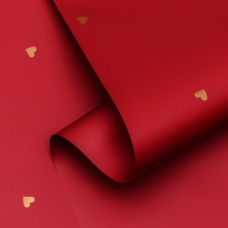 Flower film, 57cm x10 m, "hearts", wine, 65 microns-1