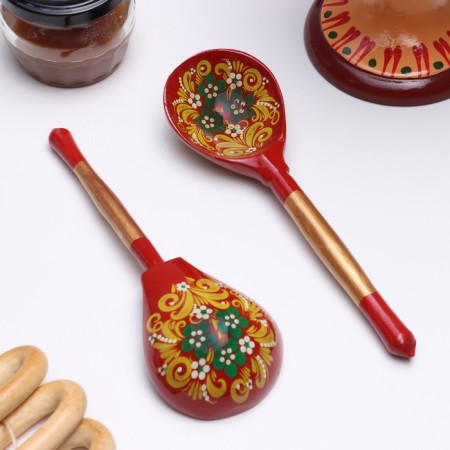Spoon "rubella", dining room, 19 × 6 cm, Khokhloma, mix-7