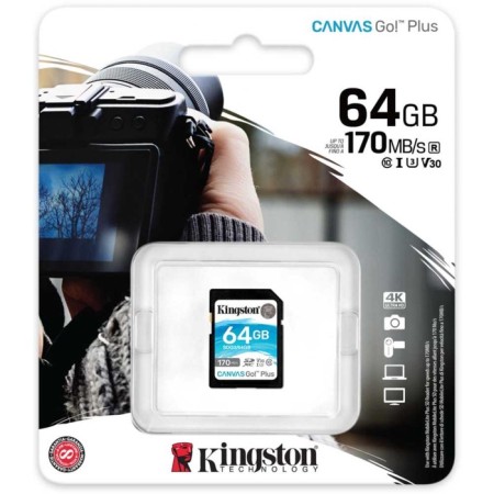 Memory SDXC 64GB Kingston SDG3/64GB Canvas GO! Plus W/O-2