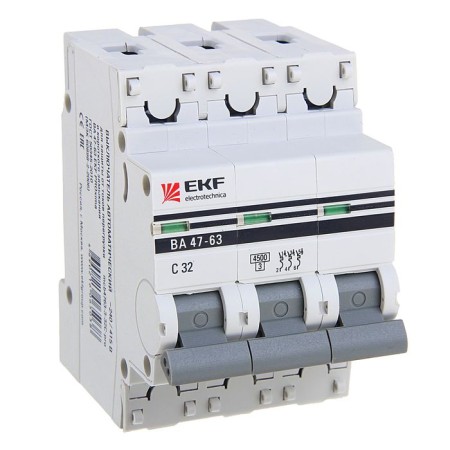 Automatic circuit breaker EKF Proxima, 3p, modular, 32 a