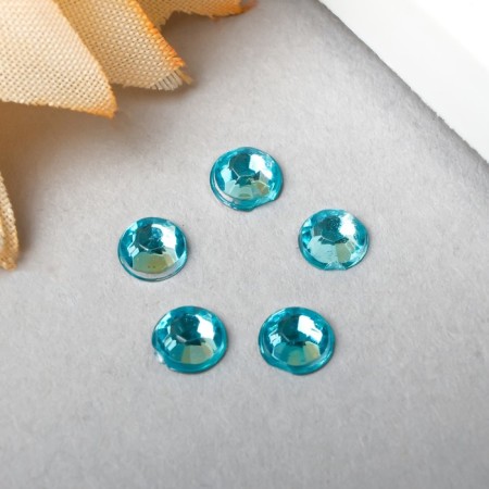 Decor for creativity plastic "Rhinestones Round. Blue" (set of 200 pcs) 0.5x0.5 cm-2