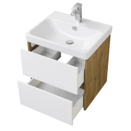 Tumba under the Aquaton sink "Scandil 55", white color, venistal oak-2