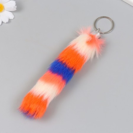 Fluffy on the ring "Tail multi -colored strips" mix h = 15 cm-2