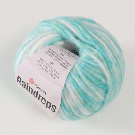 Rindrops yarn 18% wool, 35% polyamide, 47% acrylic 115m/50g (2904 mint melange)-1