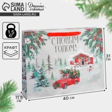Craft horizontal package “New Year's History”, l 40 x 31 x 11.5 cm, New Year