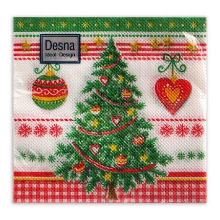 New Year's napkins paper Desna Design "New Year's spruce", 1 layer, 24x24 cm, 40 pcs-1