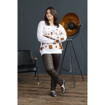 Female trousers, size 56, brown color-1