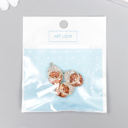 Decor for creativity metal, rhinestones "Stone in the frame of an unusual shape" 2.5x1.4 cm-3