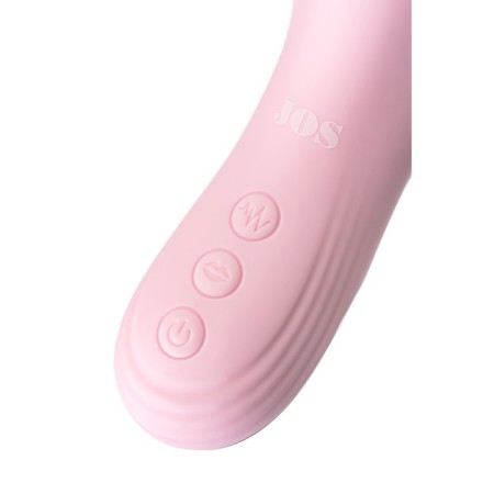 Vibro -roller with a caressing tongue Jos Orali, 22 cm, silicone, pink color-3