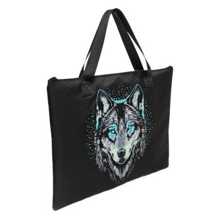 A4 notebook folder, lightning from above, flat, textile, colorio "wolf"