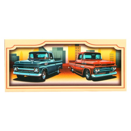 Retro pickup machine, metallic, inertia, doors, light and sound effects, 1:32, red red and sound effects open-6
