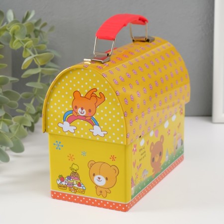 Pig a case metal "Mishutka on yellow" 13x16x8.5 cm-6