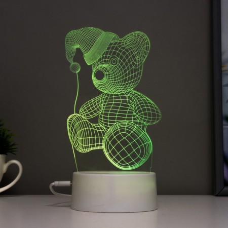 Touchscreen lamp "Bear in a hat" LED 7 USB colors/from white batteries-7