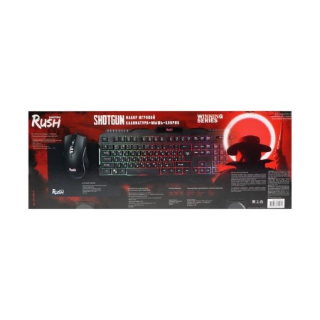 Keyboard set+mouse+carpet Smartbuy Rush Shotgun, wire, membranes, 3200 dpi, usb, black-17