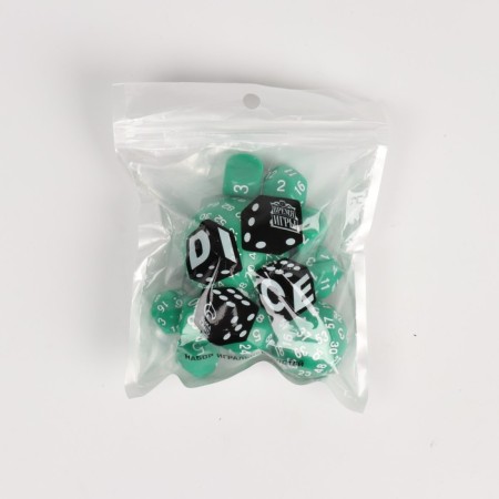 A set of cubes for D&D (Dungeons and Dragons, DND) "Game time", Series: D&D, 15 pcs, Green-1