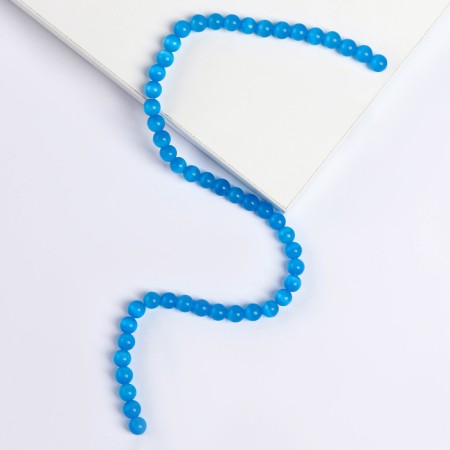 Beads made of natural stone "Cat Eye" set of 50 pcs., 1 pc. - 8 mm, blue-2