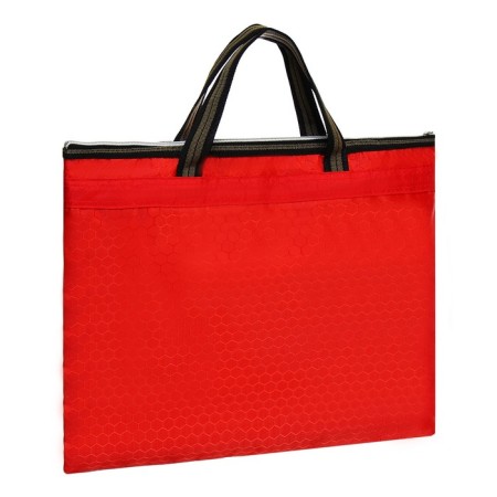 Portfolio with 1 department of Calligrata A4, textiles on lightning with handles, with pockets, red-1
