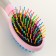 Bilateral brush - comb with wavy teeth, middle, 6 x 19 cm, pink