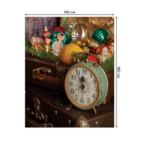 The tablecloth “New Year is knocking”, rectangular, Saten, size 145x180 cm-1