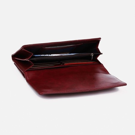 Women's wallet on magnets, burgundy color-3