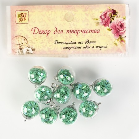 Suspension decorative for creativity glass "ball - stars" d = 1.6 cm set 10 pcs-2