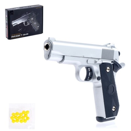 Pneumatic children's “Defense” pistol, metallic