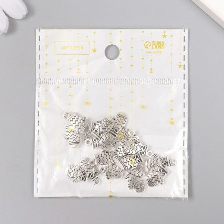 Decor for creativity Metal "mittens" silver 1.7x1.6 cm-7