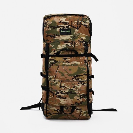 Tourist backpack, 100 l, lightning department, 3 outer pockets, Huntsman, Khaki color-2