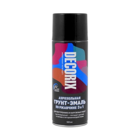 Soil Aerosol in rust 3v1 Black glossy 520 ml Decorix (A01)