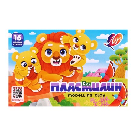 Plasticine 16 colors 240 g Zoo-5