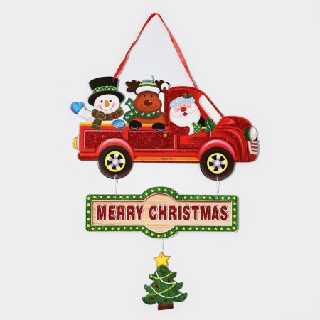 Decorative decoration (suspension) "Santa Claus with friends" 49.5x39.5 cm-1