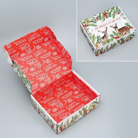 Folding box "New Year's watercolor", 27 x 21 x 9 cm, New Year-1