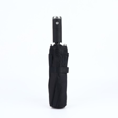 Automatic “plain” umbrella, with a flashlight, rotating pen, 3 additions, 10 spokes, r = 52 cm, black color is black-9