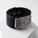 Bracelet Skin "Pompeii" rhinestones, white-black color in gold, 21 cm