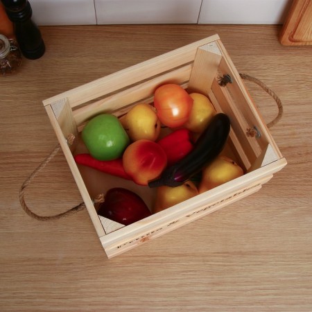 Box for vegetables and fruits, 29 × 23 × 19 cm, wooden, Greengo-6