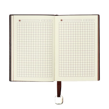 Organizer, A6, 116 sheets, cage, leatherette cover, brown cut, black-6