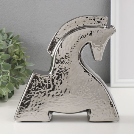Souvenir Ceramics "Bending Horse" silver 5x20.5x20.5 cm