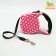 Roulette with leash, rubber pen, 5 m, animal weight up to 15 kg, pink in peas