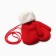 Baby mittens for claim Minaku with a lapel of 15 cm red